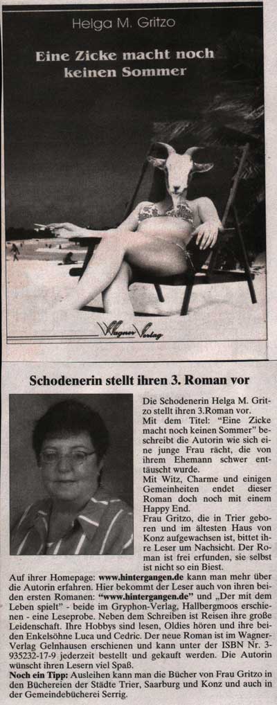 Artikel im Saarburger Kreisblatt, Ausgabe 26/2004